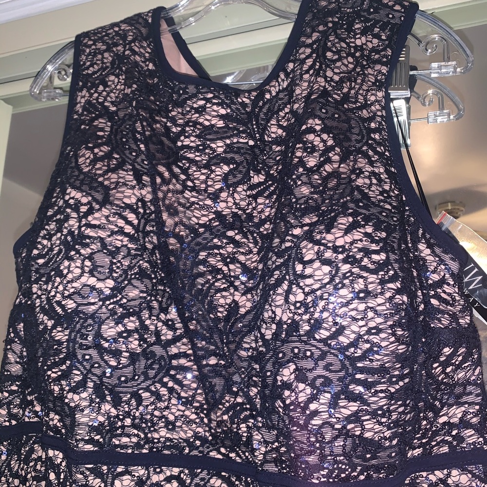 Beautiful navy blue sequin gown.